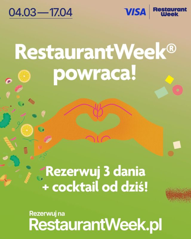 Mamy przyjemność ogłosić, że nasza restauracja dołączyła do wiosennej edycji RestaurantWeek®! Spotkajmy się przy stole 🥂

Rezerwuj najlepsze stoliki już teraz na restaurantclub.pl
Jesteś #BornToBeFoodie - świętuj na Festiwalu z Visa ✨

#RestaurantWeekPolska #RestaurantClubPL
#visarestaurantweek